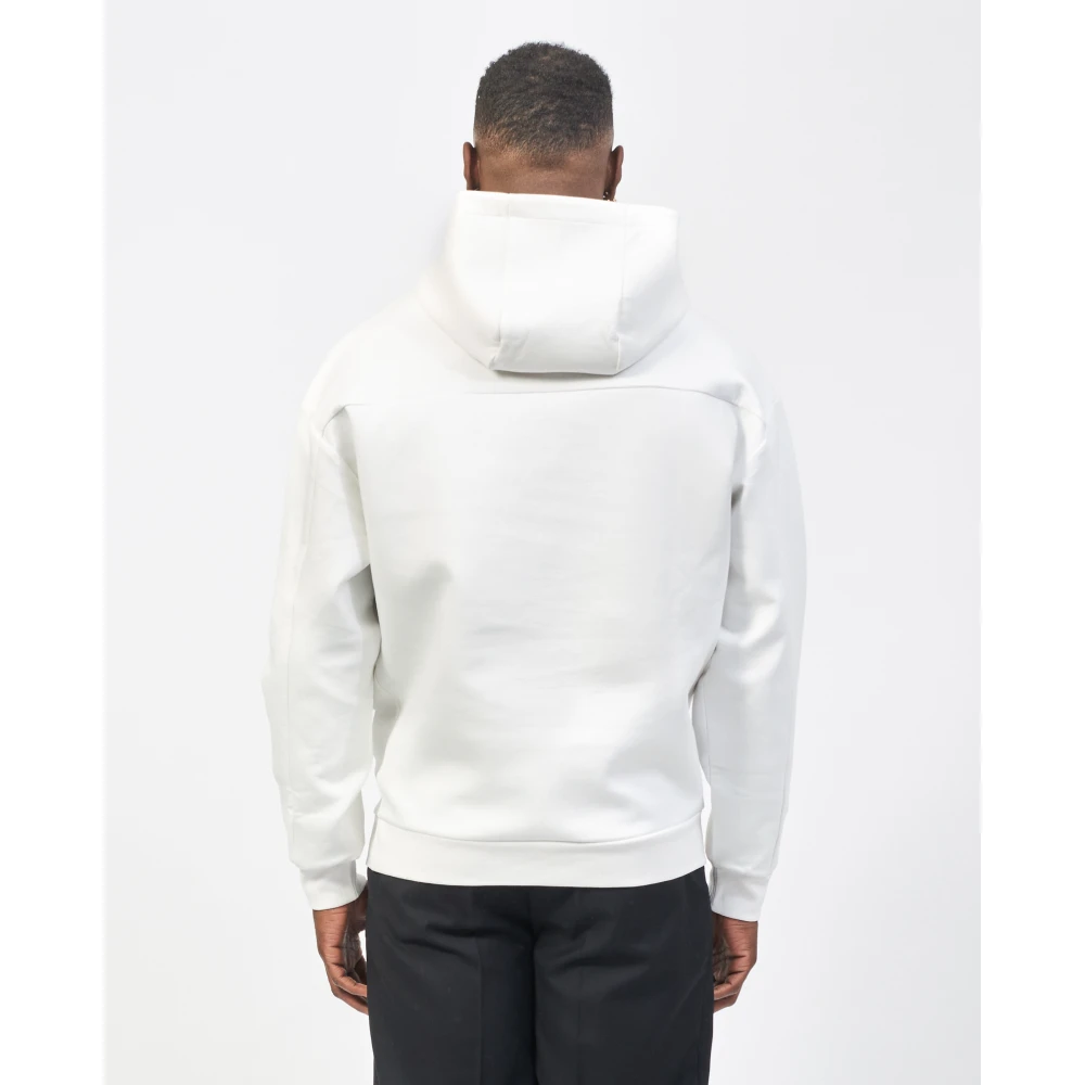 Hugo Boss Witte hoodie met logodetails White Heren