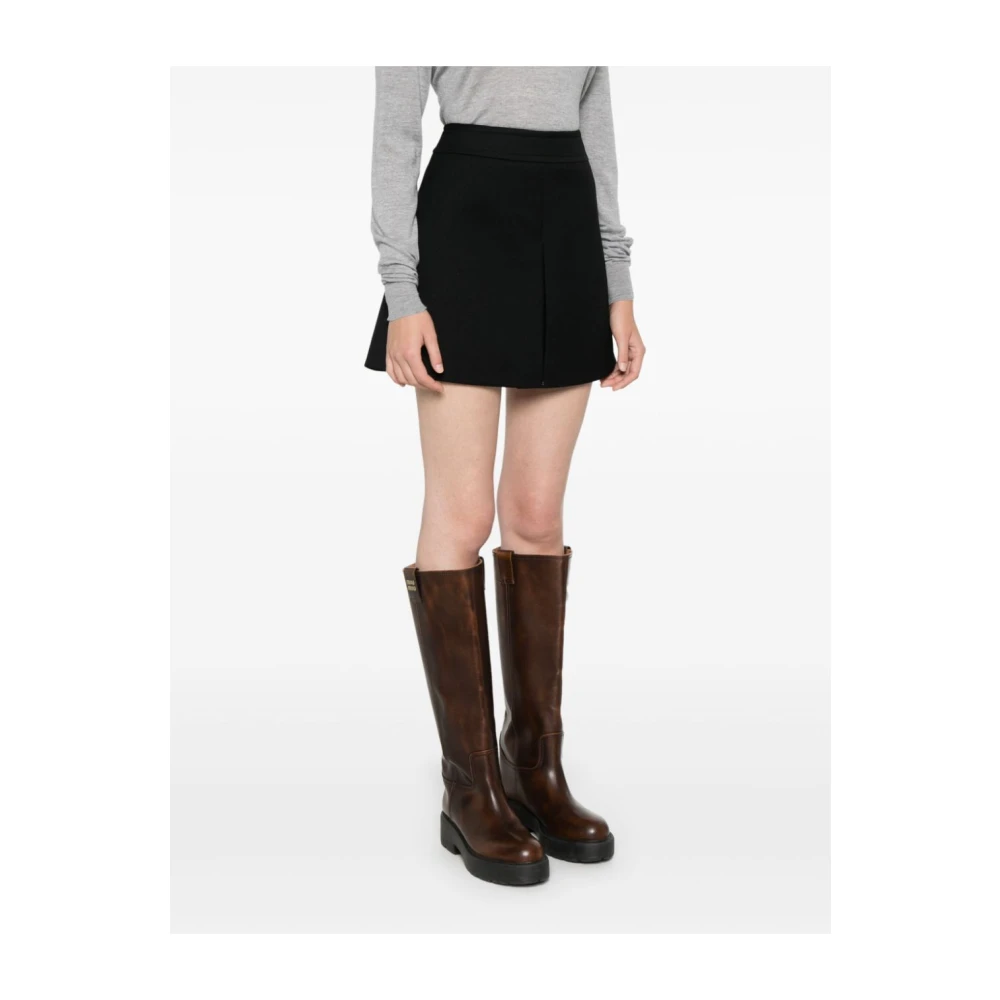 Celine Zwarte Trapeze Mini Rok Black Dames