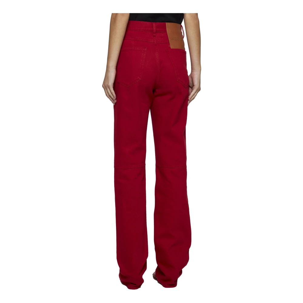 Jacquemus Rode High Waist Straight Leg Jeans Red Dames