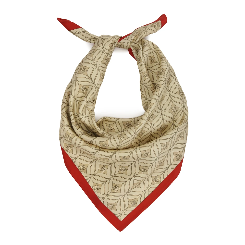 Kazar Zijden beige sjaal met rode accent Beige Dames