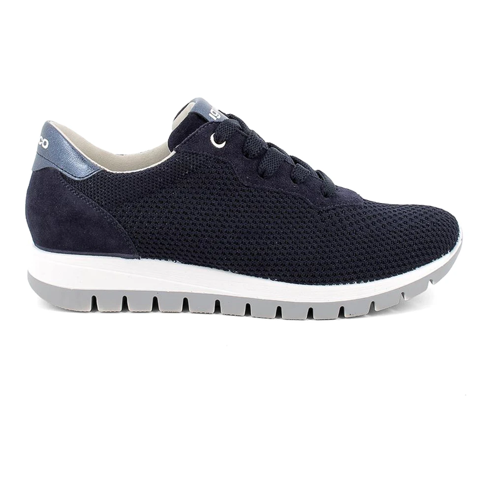 Igi&Co Comfortabele lichtgewicht blauwe sneakers Dames Schoenen