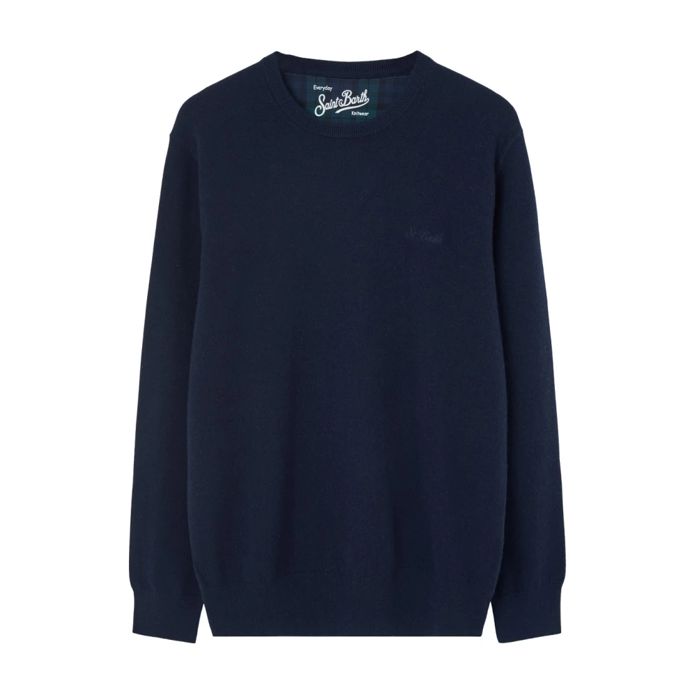 MC2 Saint Barth Navy Logo Sweaters Blue Heren