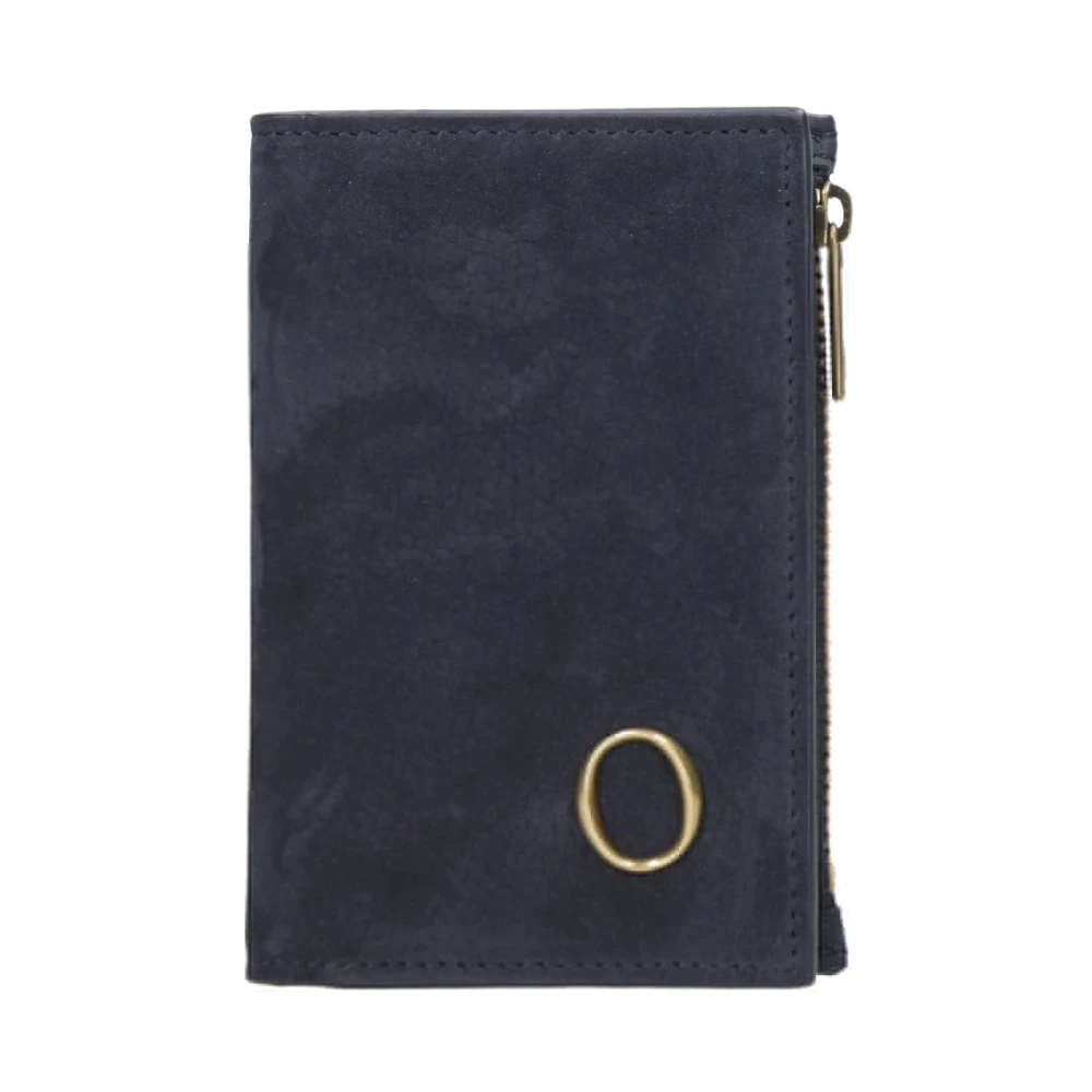 Orciani Blå Plånbok med RFID-skydd och Gyllene Messingfinish Blue, Dam
