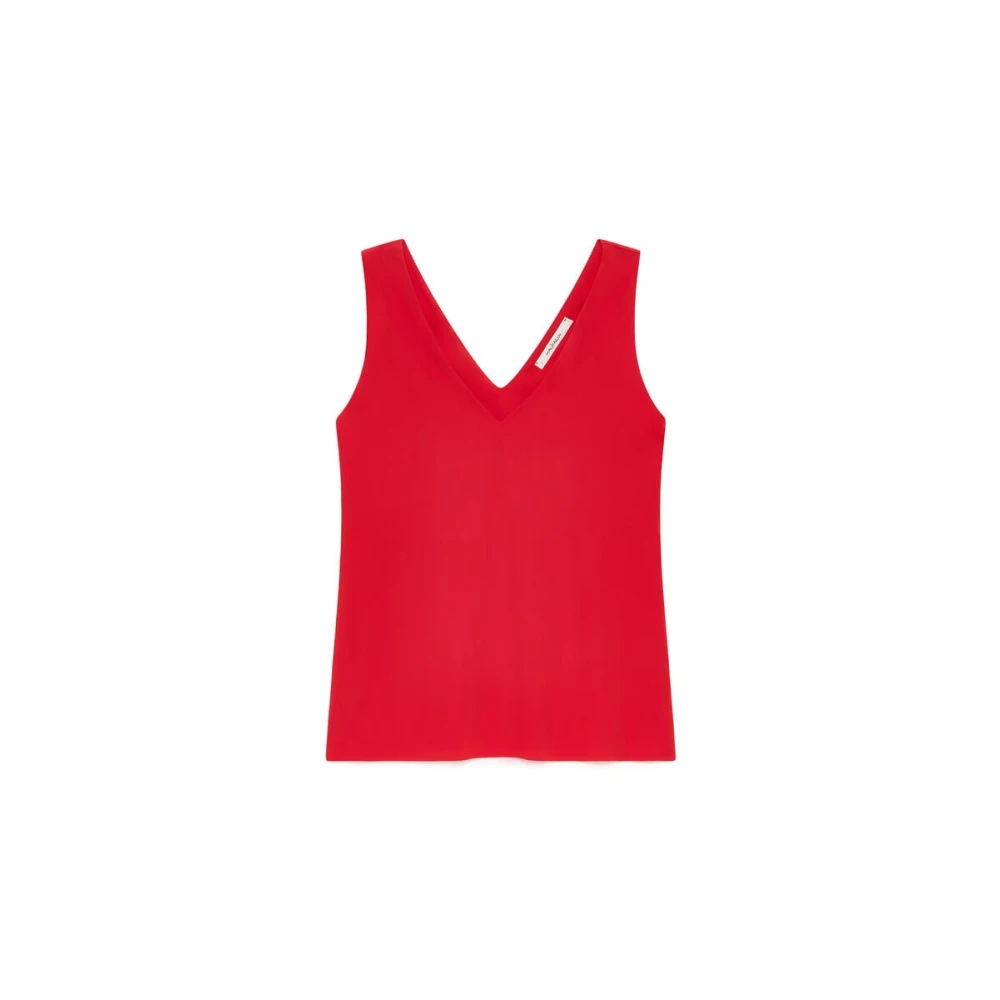 Maliparmi Women's Red Sleeveless Tops, Xl, Soft Jersey Top