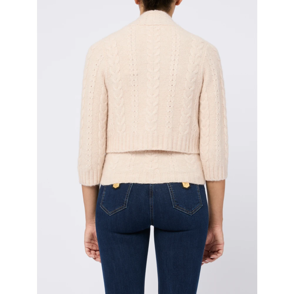 Kangra Beige Sweater Aw24 Hoge Hals Crop Beige Dames