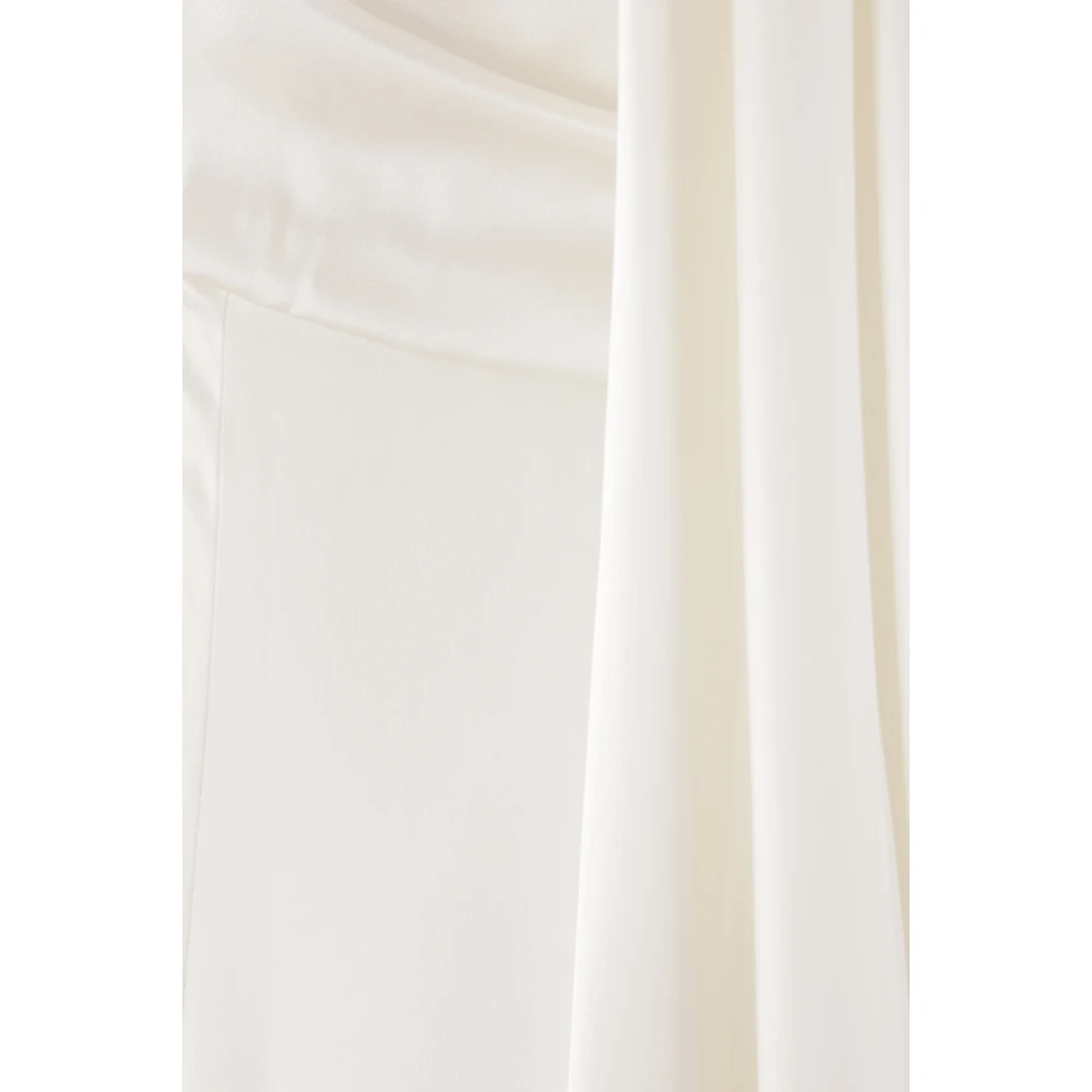 Max Mara Witte Een-Schouder Zijden Jurk White Dames