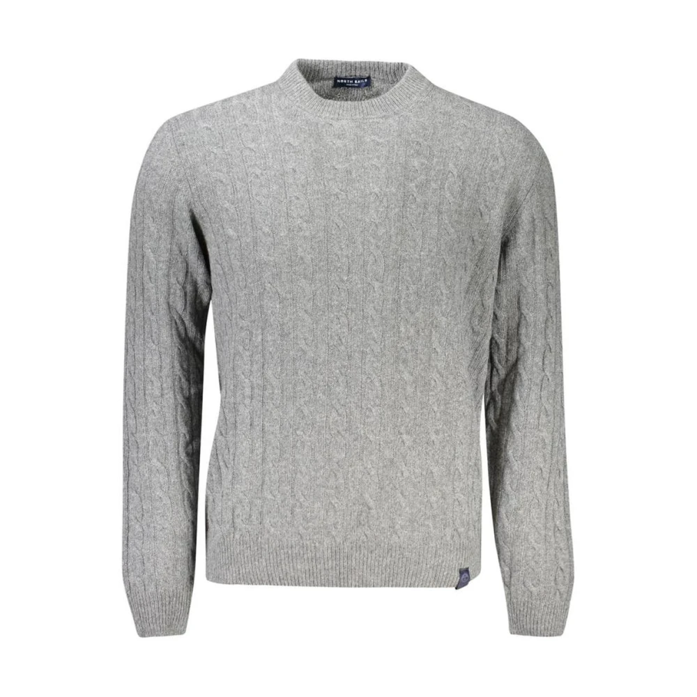North Sails Cable Knit Crew Neck Jumper - Male - Round-Neck Knitwear - Gray - M - Knitwear