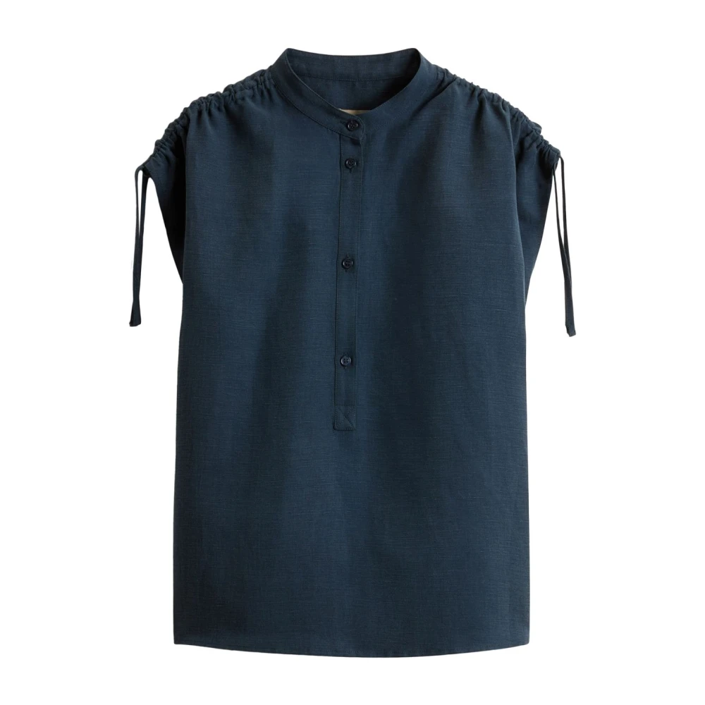 Woolrich Blauwe Linnen Shirt Stijlvolle Vrouwen Blue Dames