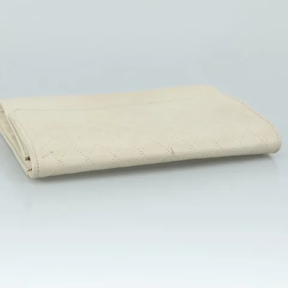 Saint Laurent Vintage Pre-owned Leather clutches Beige Dames