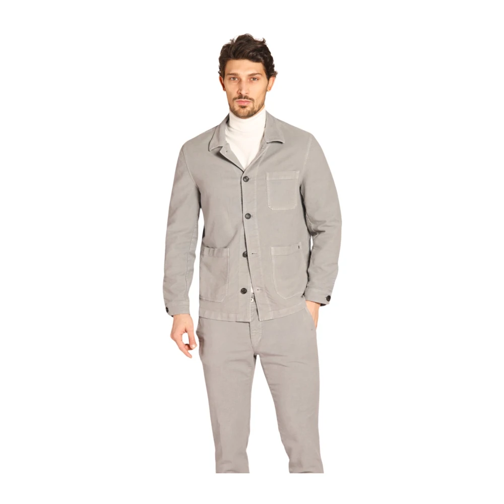 Mason's Slim Fit Katoenen Field Jacket Gray Heren