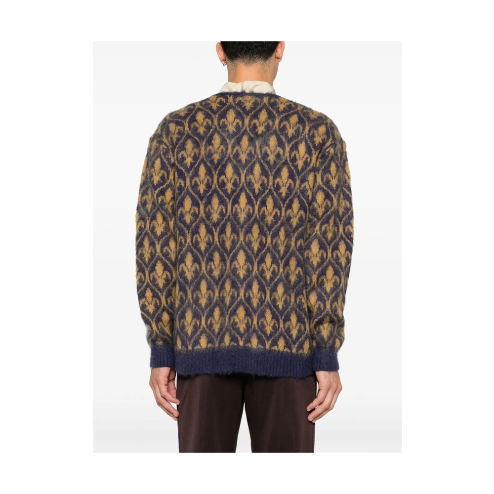 Needles Mohair Blend Jacquard V-Neck Sweater Multicolor Heren