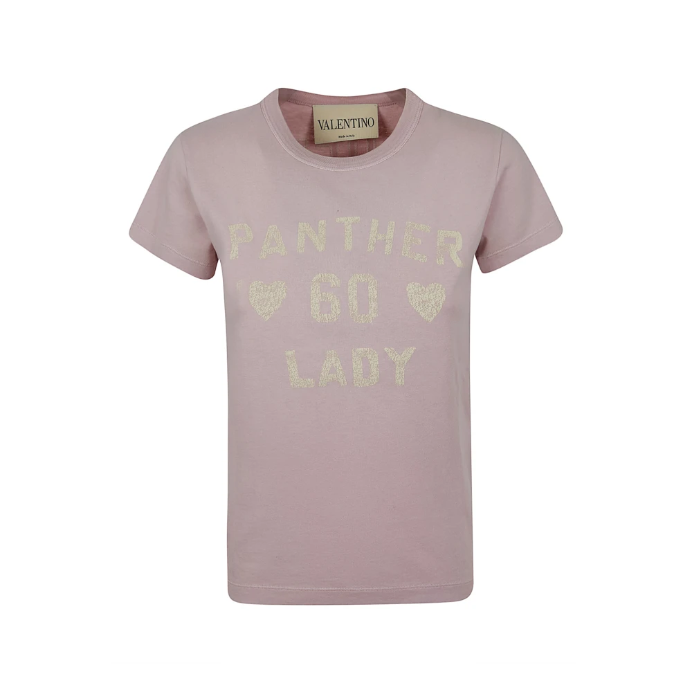 Valentino Garavani T Shirt En Coton Imprimé Femme Tops Rose 38 Fr