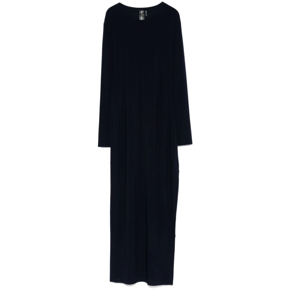 Norma Kamali Navy Blue Jurk met Zijsplit Blue Dames
