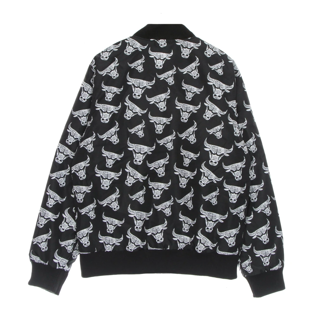 new era Chicago Bulls All Over Print Bomber Jacket Black Heren