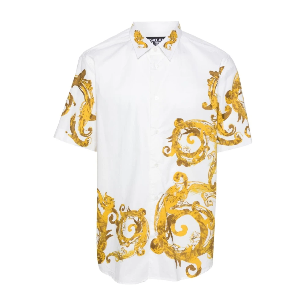 Versace Jeans Couture Watercolor Couture T-shirts en Polos White Heren