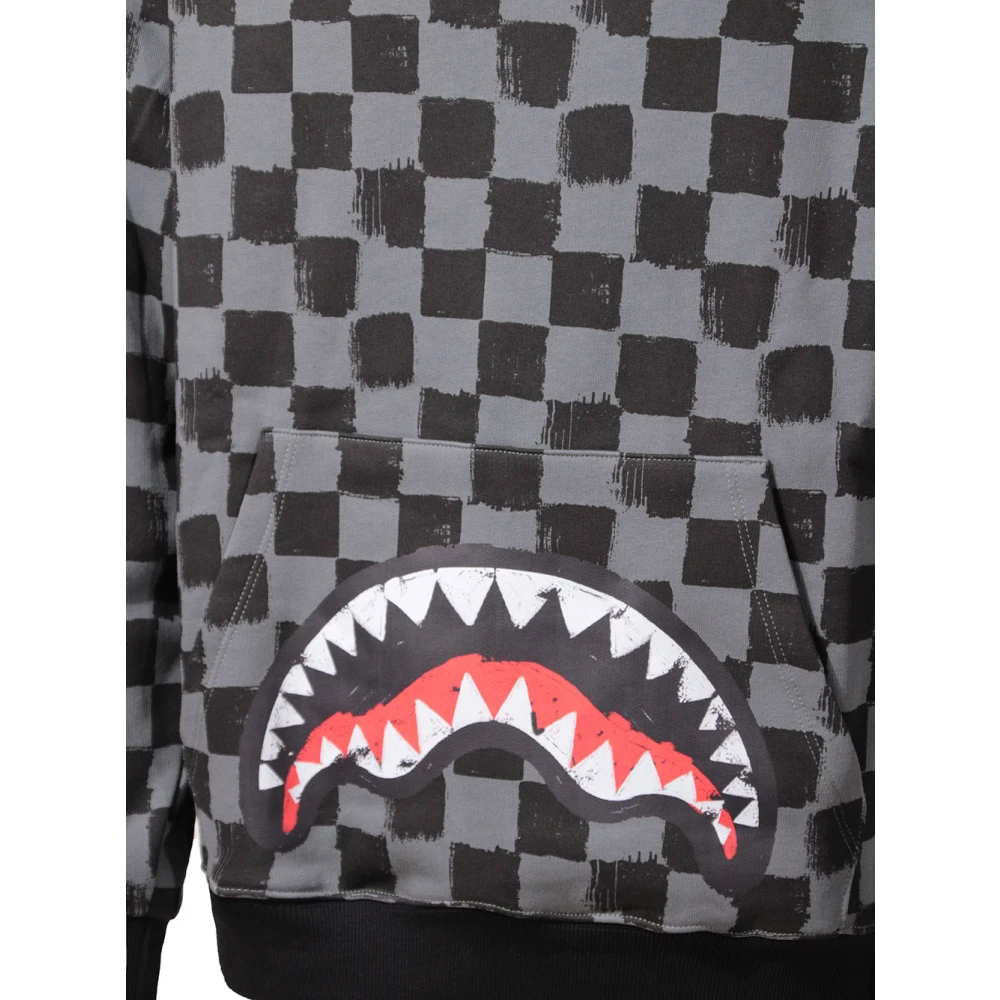 Sprayground Grijze Hoodie met Logo Print Gray Heren