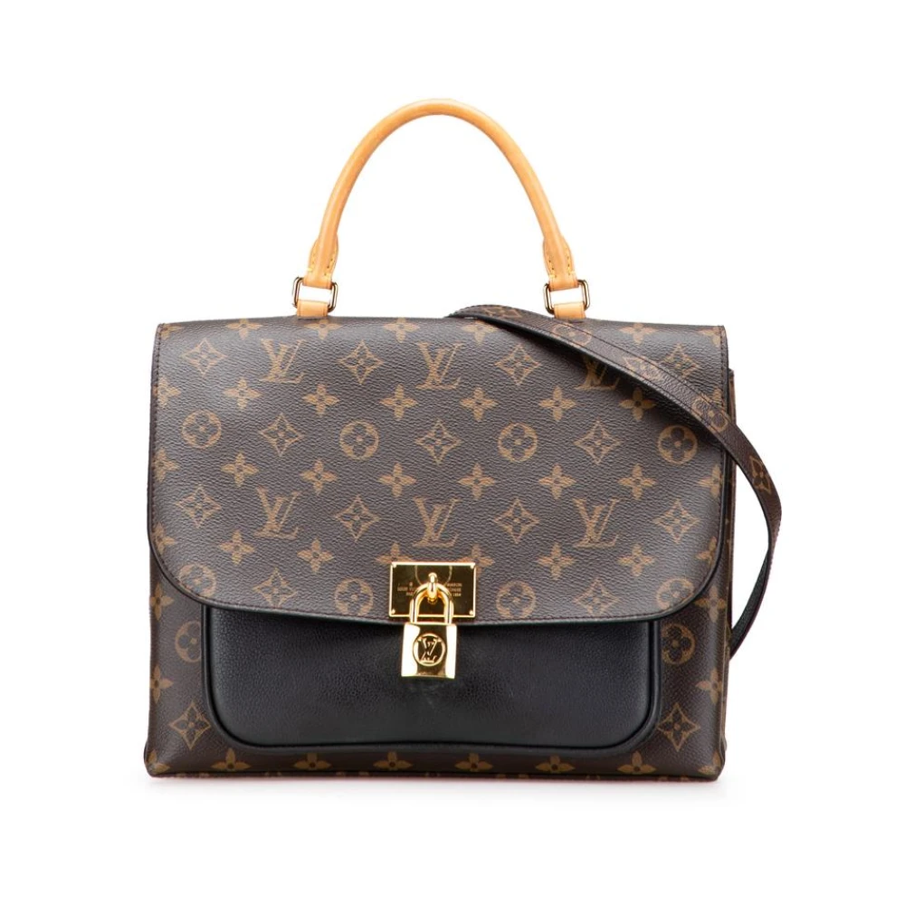 Louis Vuitton Vintage Women's Brown Pre-Owned Elegant Handbag With Handle And Detachable Strap For Versatile Carrying
