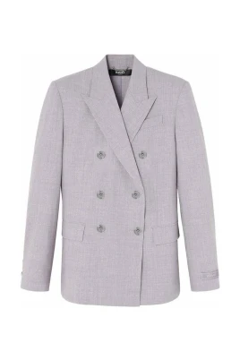 Dubbelknäppt chambray-kavaj