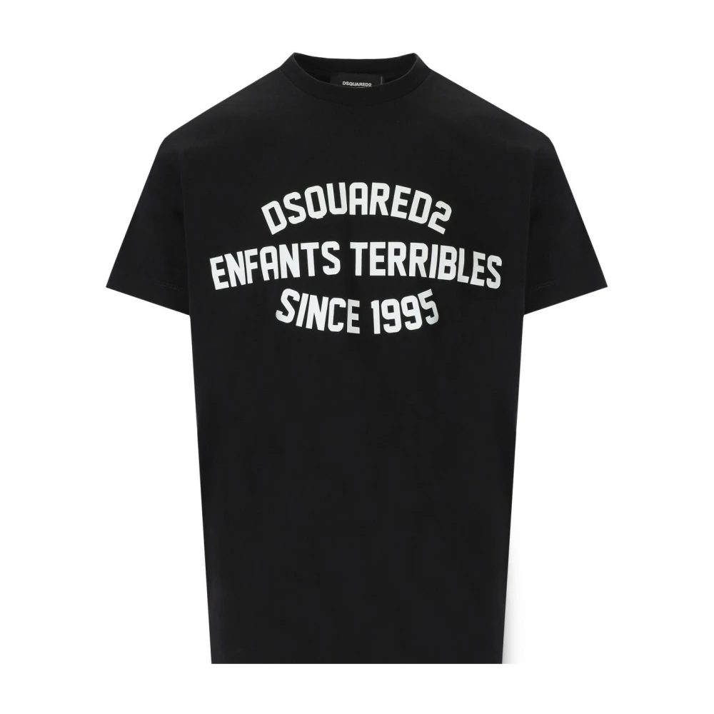 Dsquared2 Zwarte Katoenen T-shirt met Voorlogo Black Heren