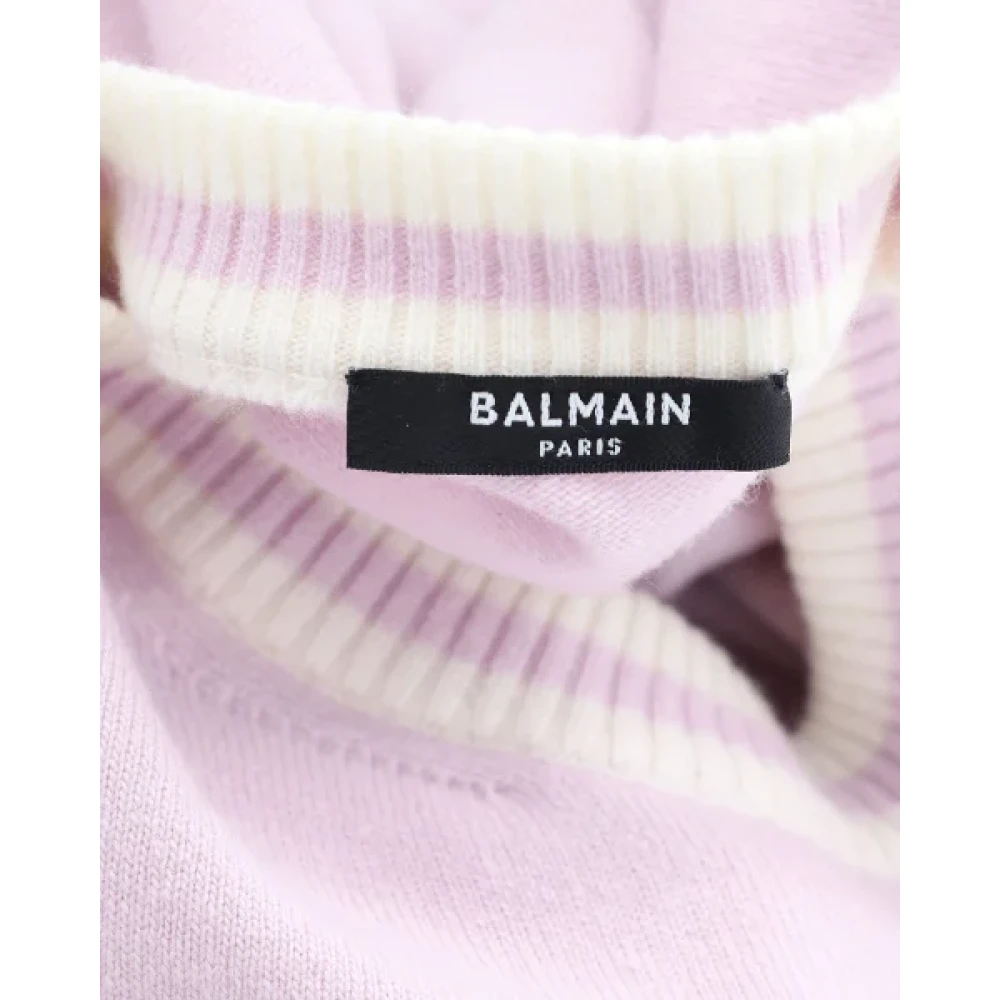 Balmain Pre-owned Wool outerwear Purple Dames
