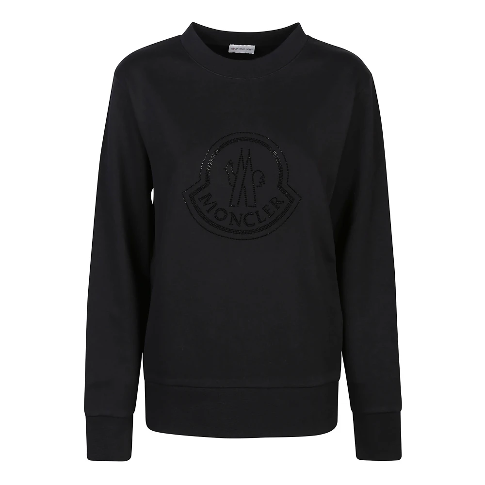 Moncler Zwart Logo Sweatshirt Black Dames