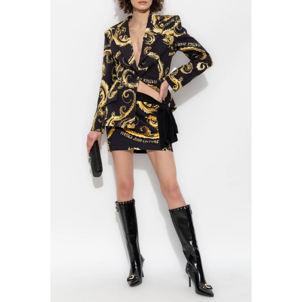 Versace Jeans Couture Blazer met Barocco-motief Black Dames