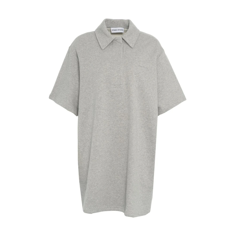 Stand Studio Grijze Polo Jurk Kennedi Gray Dames
