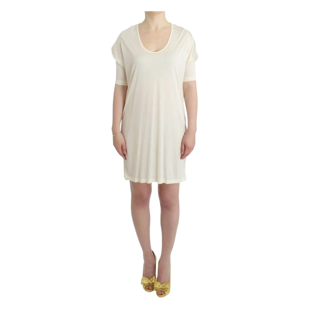 Costume National Women's White Elegant Modal Dress Above Knee