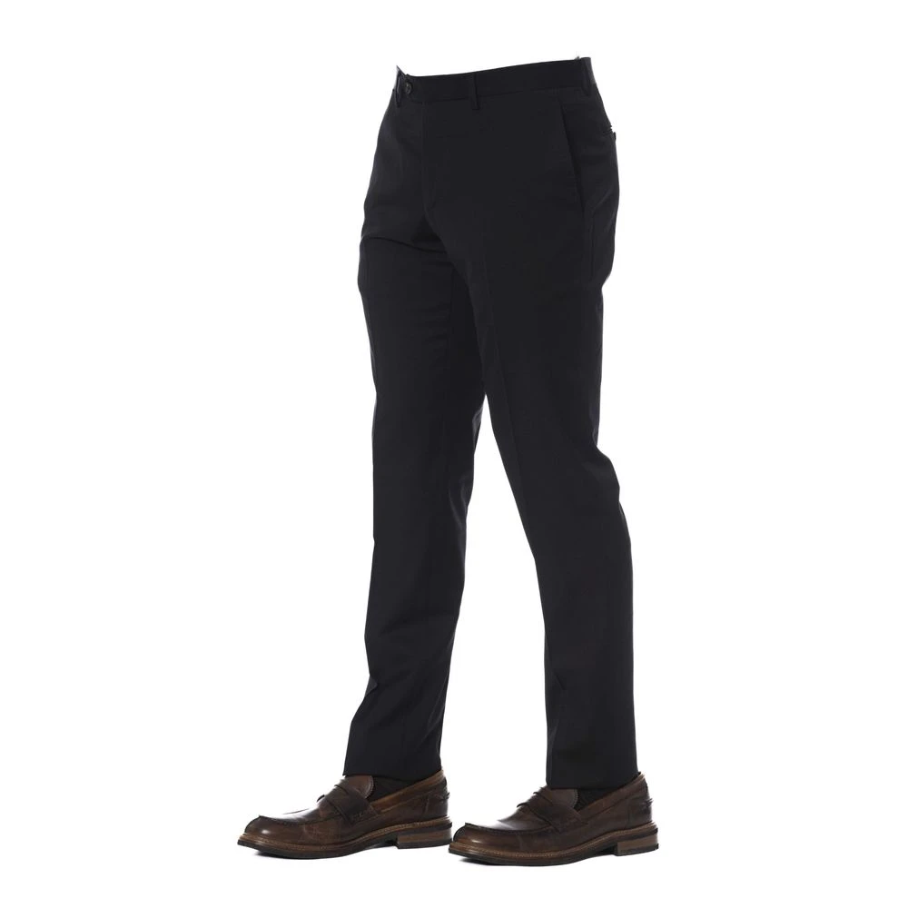 Trussardi Zwarte Wol Elegante Herenbroek Black Heren