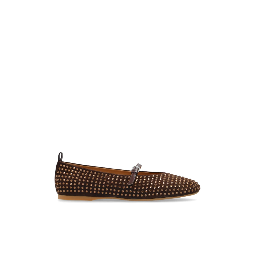 JW Anderson Läder Mary Jane Ballet Flats Brown, Dam