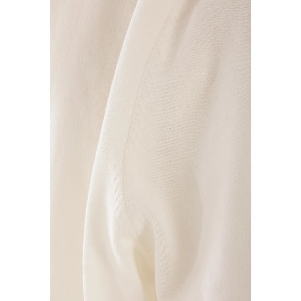 Aspesi Witte Katoenen Trui met Ronde Hals White Dames