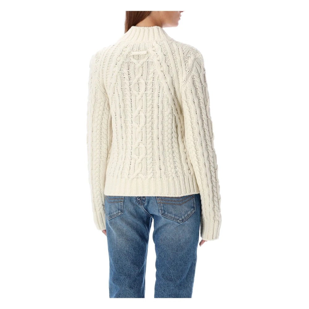 Jean Paul Gaultier Crème Kabelgebreide Trui Aw24 Beige Dames