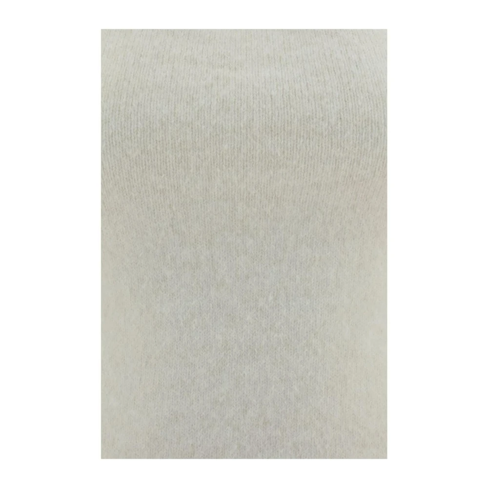 Magda Butrym Monochrome Geribbelde Zoom Dunne Band Top Beige Dames