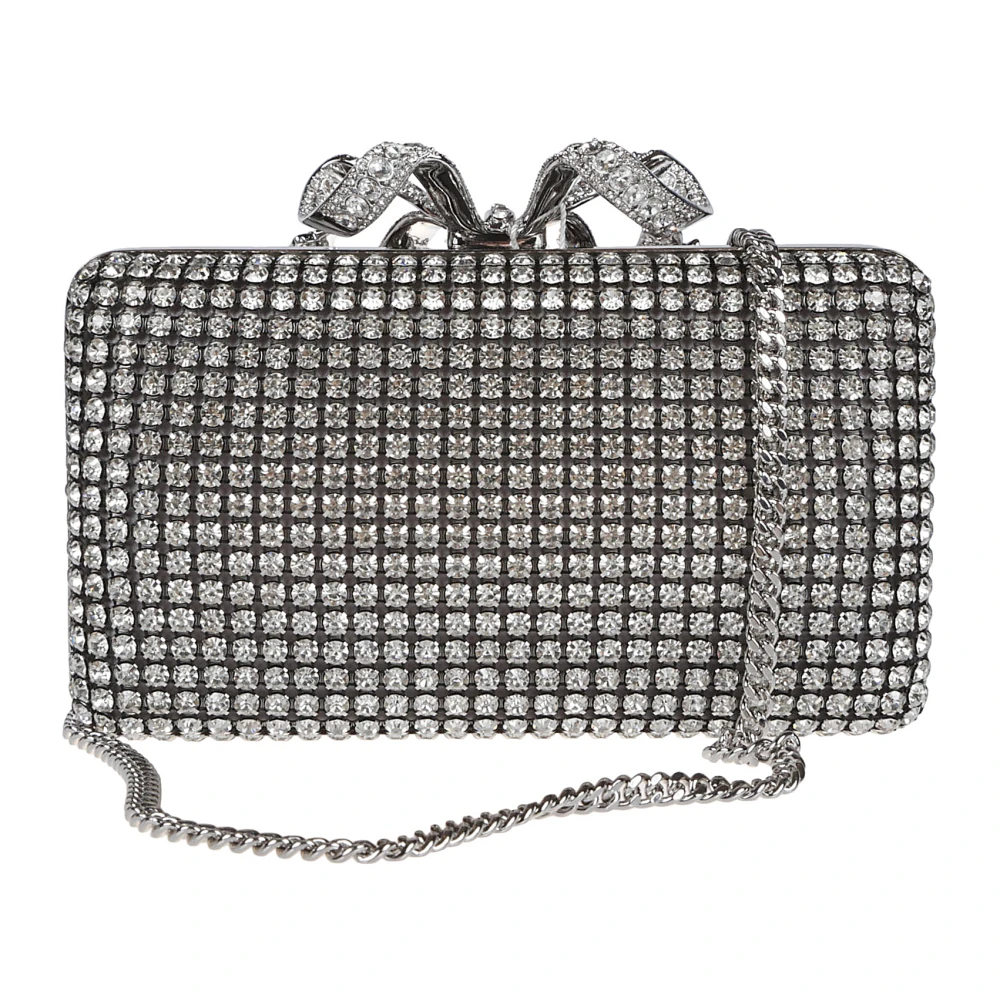 Self Portrait Kristallen Box Clutch Tas Gray Dames