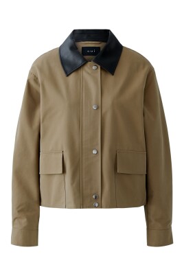 veste-verte-col-en-cuir