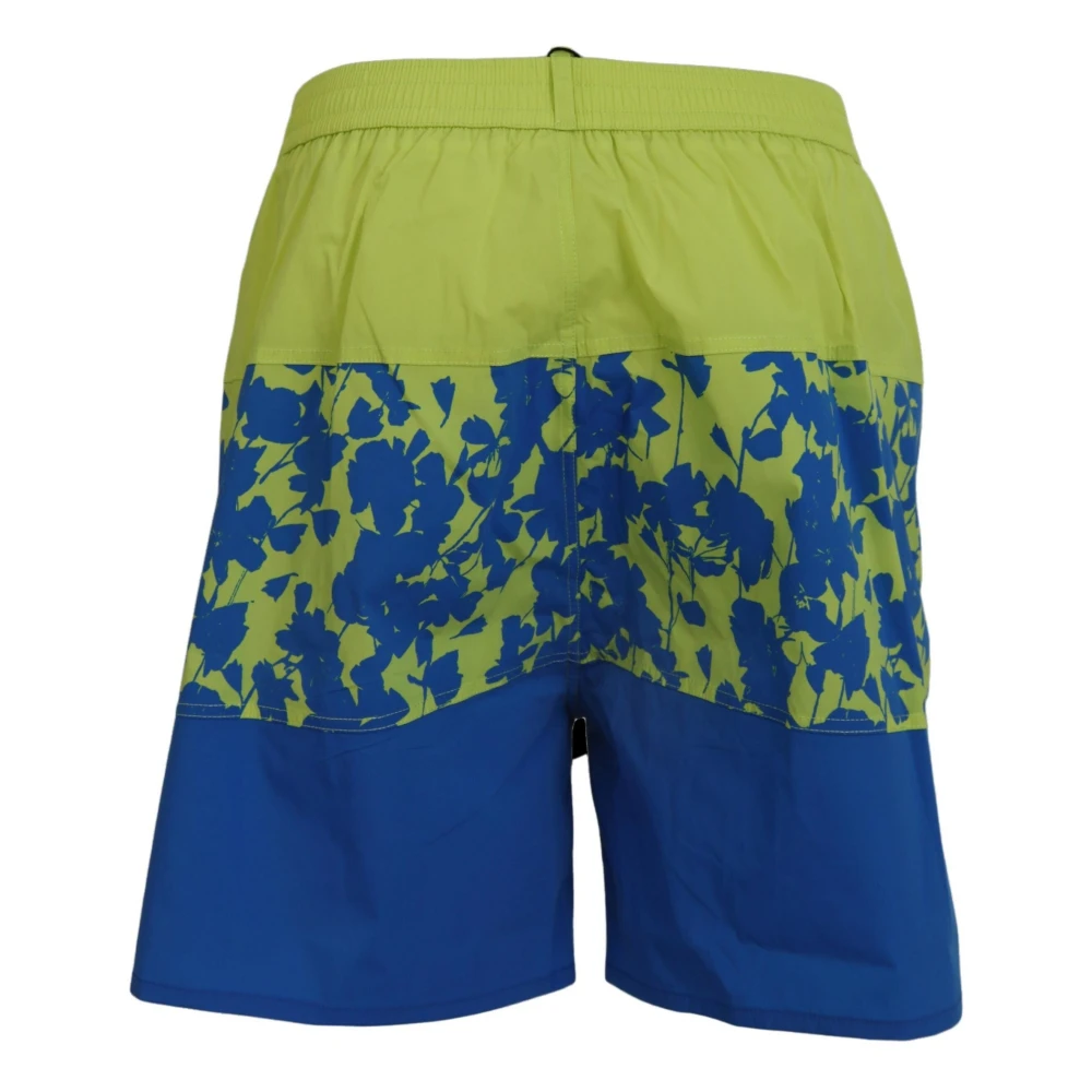 Dsquared2 Blauw Groene Logo Print Zwemshorts Multicolor Heren