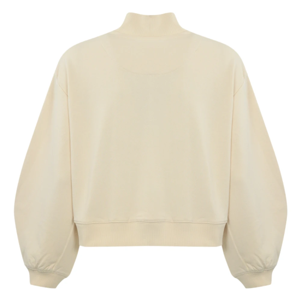 Twinset Katoenen bomberjack met geribbelde details Beige Dames