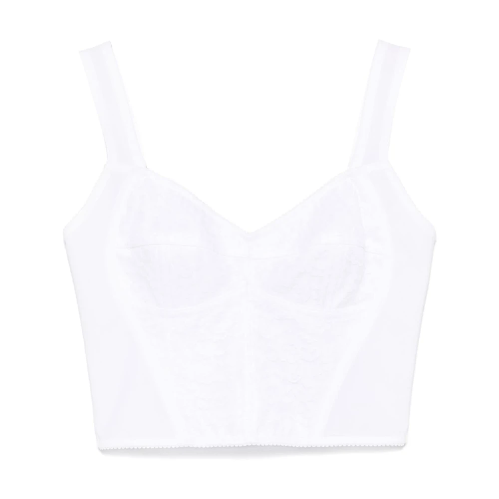 Dolce & Gabbana Women's White Sleeveless Tops, M, Sleeveless Tops