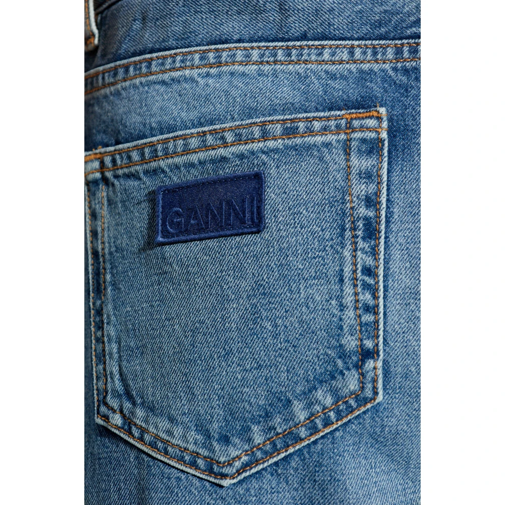 Ganni Straight-leg jeans Blue Dames