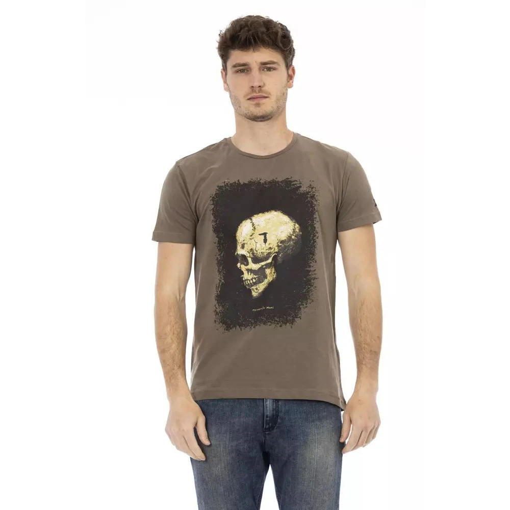 Trussardi Men's Brown T-Shirts, L, Elegant Tee With Unique Print