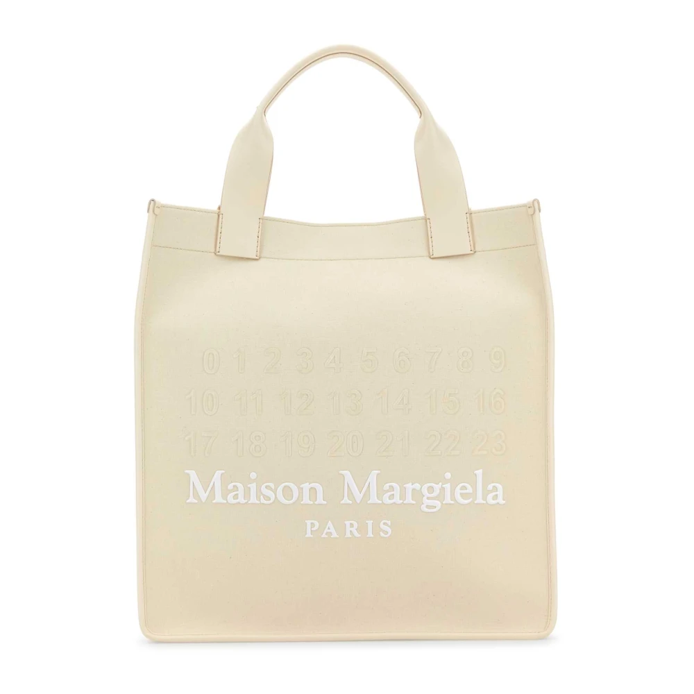 Maison Margiela Donna Bianco Cabas Shopping Bag Vertical