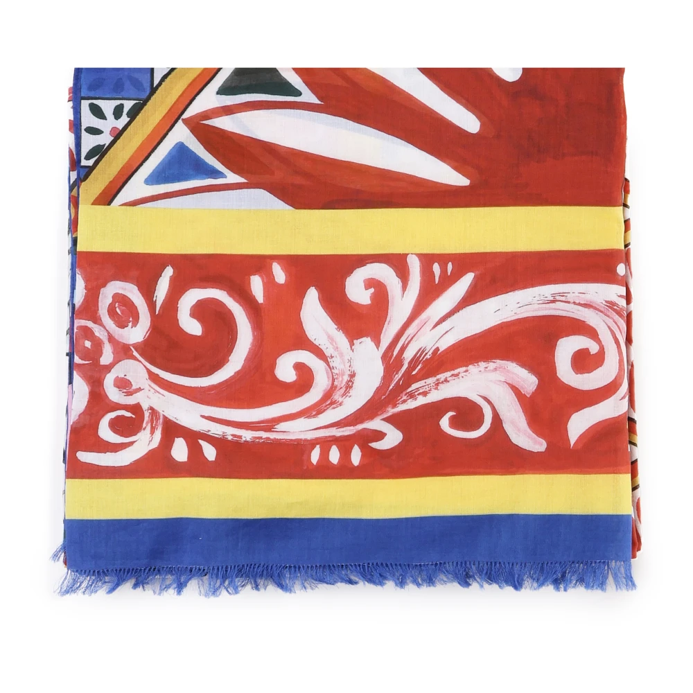 Dolce & Gabbana Multicolor Katoenen Sarong Zeekleding Multicolor Dames