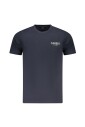 t-shirt-bleu-a-manches-courtes-imprime