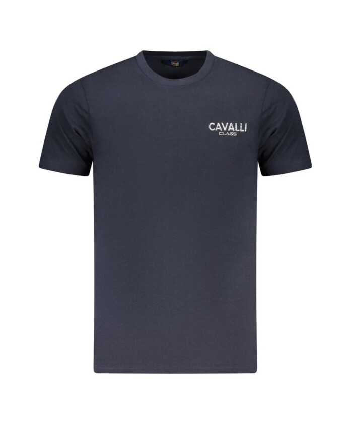 t-shirt-bleu-a-manches-courtes-imprime