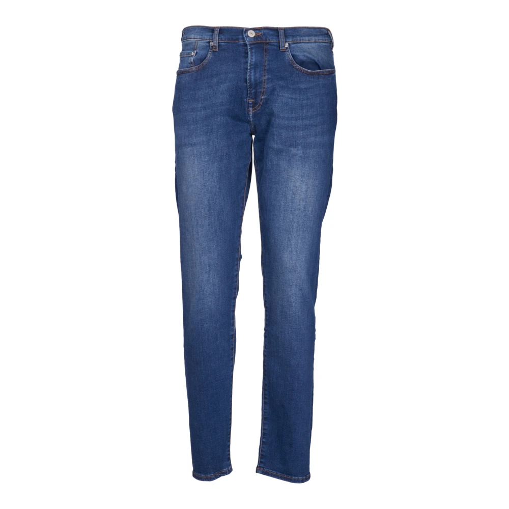 PS By Paul Smith Blauwe Stretch Katoenen Jeans Aw24 Blue Heren