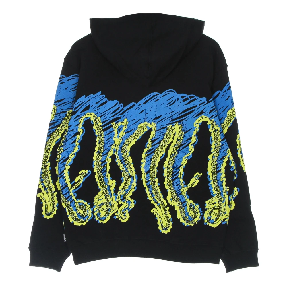 Octopus Zwarte lichtgewicht hoodie Black Heren