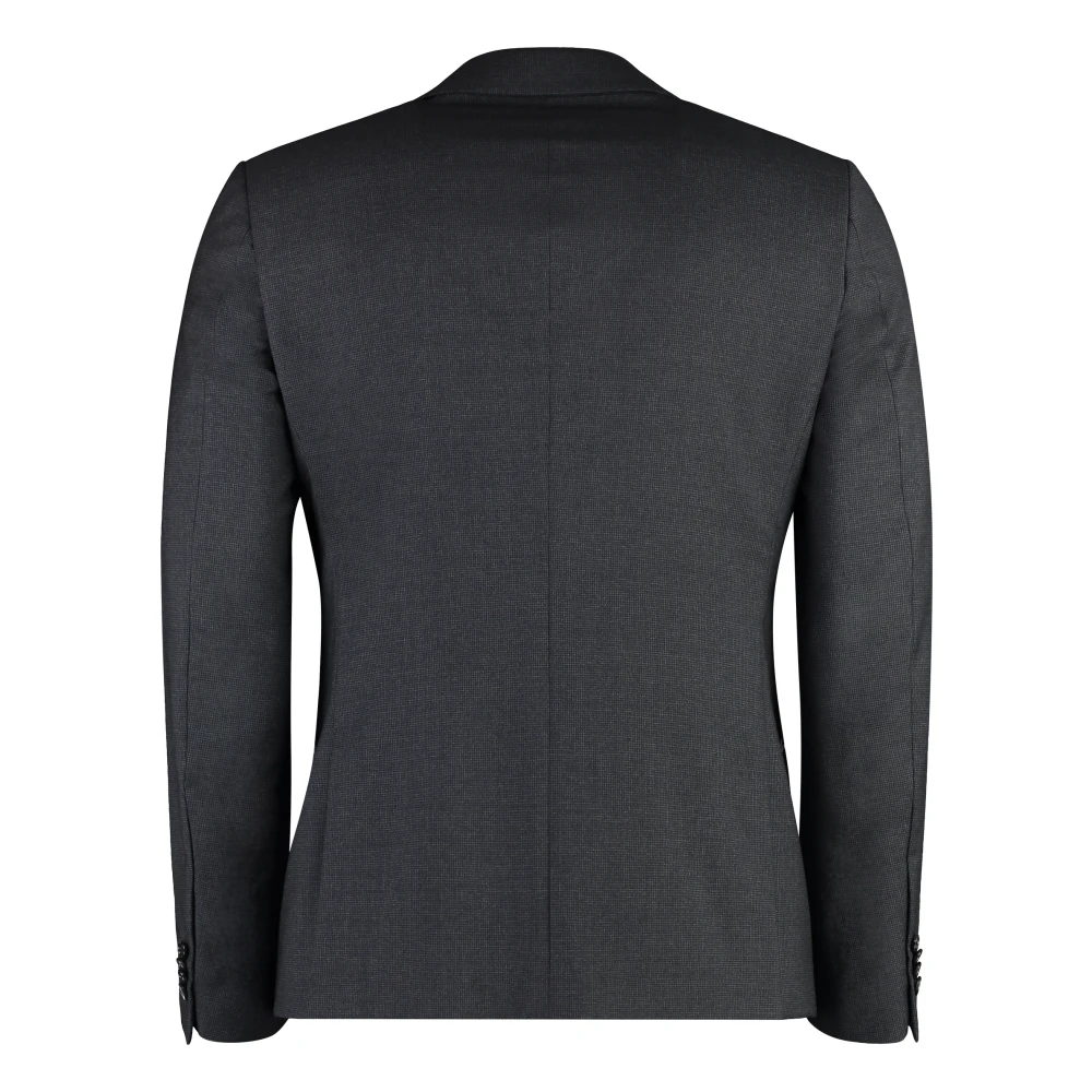 Z Zegna Wollen Pak Revers Kraag Dubbele Achtersplit Gray Heren