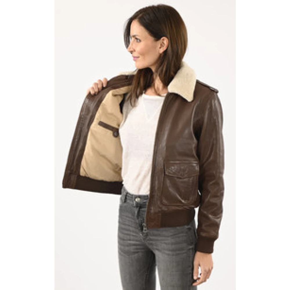 La Canadienne Cognac Lam Pilotenjack Brown Dames