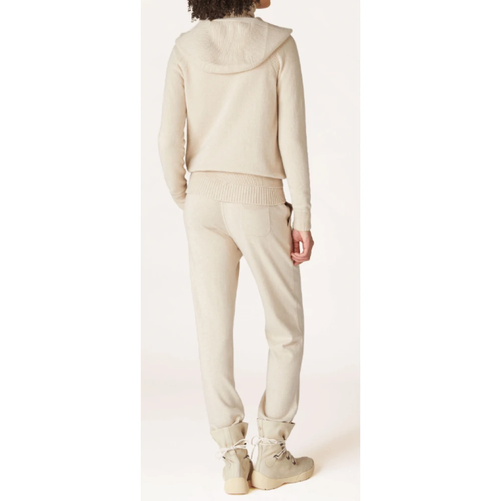 Loro Piana Kasjmier Gebreide Hoodie en Broek Set Beige Dames