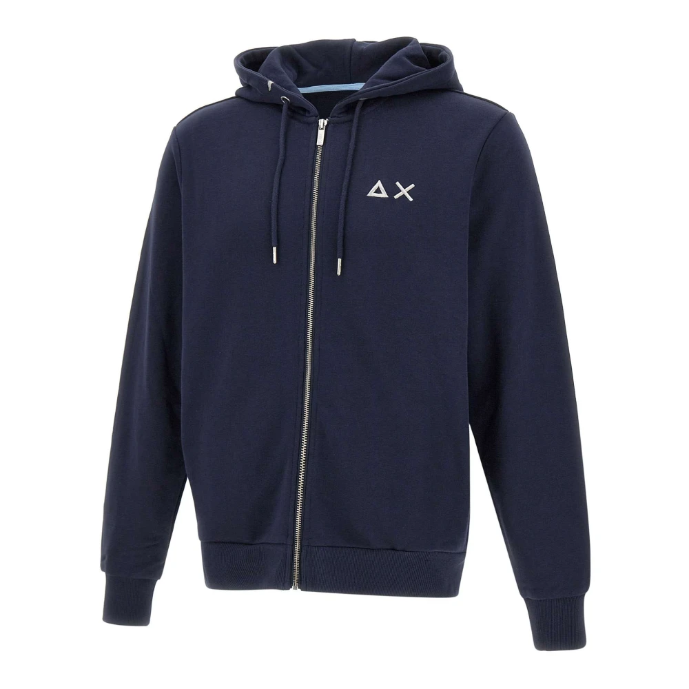 Sun68 Heren Katoenen Sweatshirt Navy Blue Hoodie Blue Heren